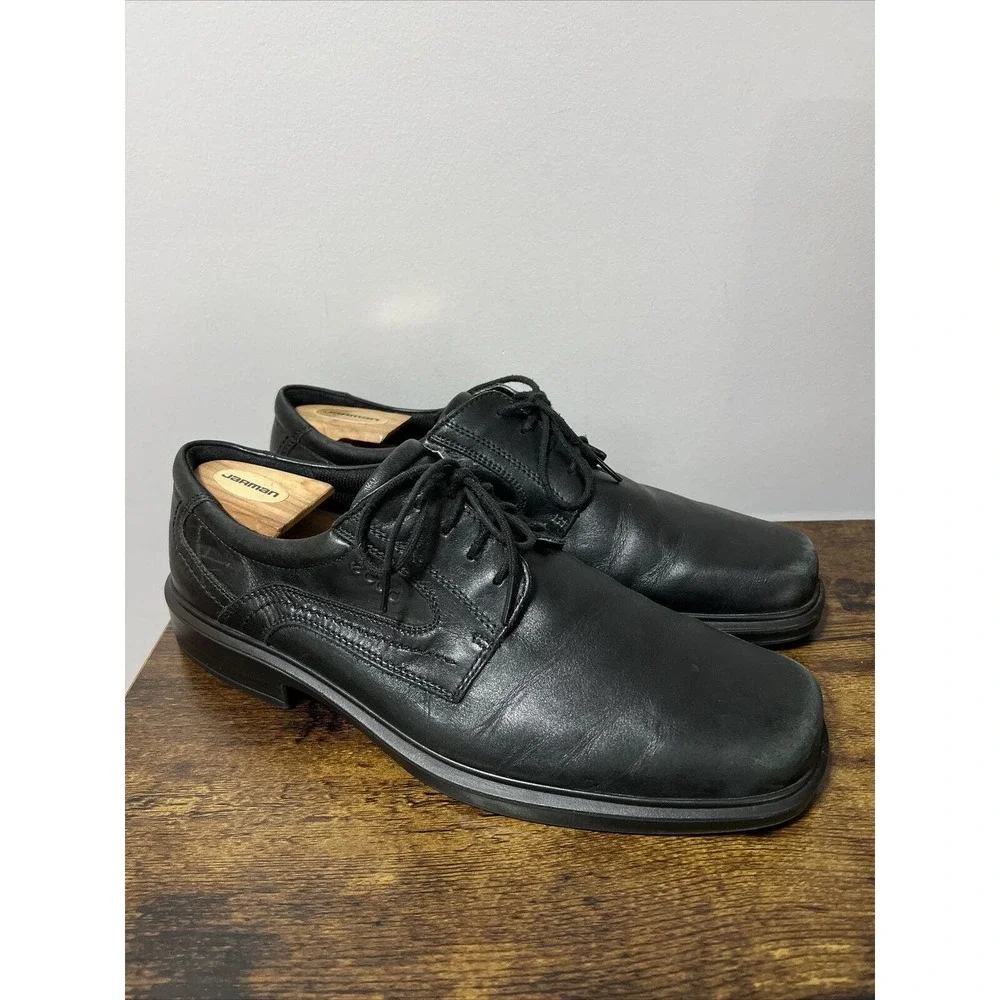 ECCO Helsinki Black Leather Dress Shoes Mens Size 45 Oxfords 11-11.5 ~ NICE GUC!